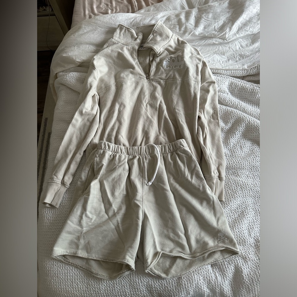 SoulCycle quarter zip and short set